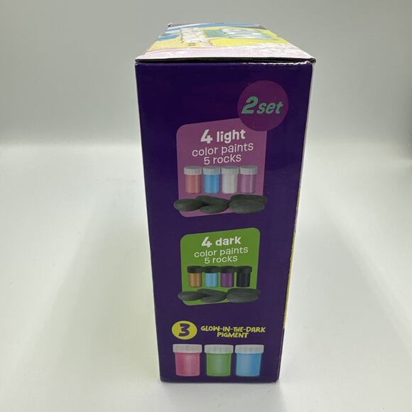 2 in 1 Rock Painting Art Kit - Glow in The Dark Pouring Rock Kit Kids Craft Gift - Picture 4 of 10